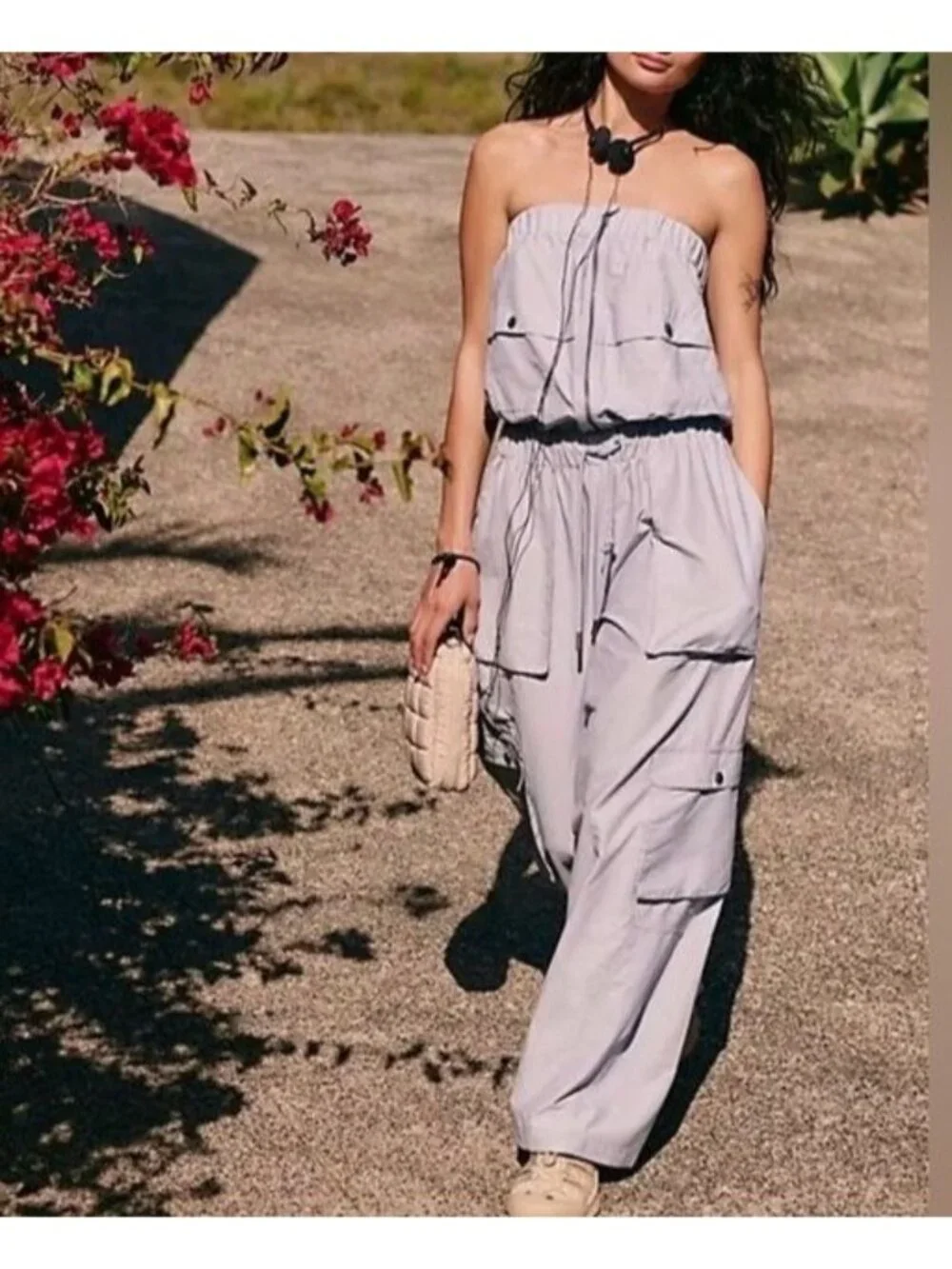 Free People Shot Clock Jumpsuit Utility Cargo Gorpcore Athleisure Y2K Womens XS